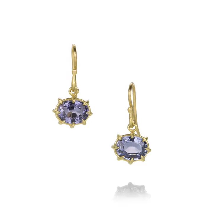 Rosanne Pugliese Earrings Faceted Cornflower Blue Sapphire Earrings