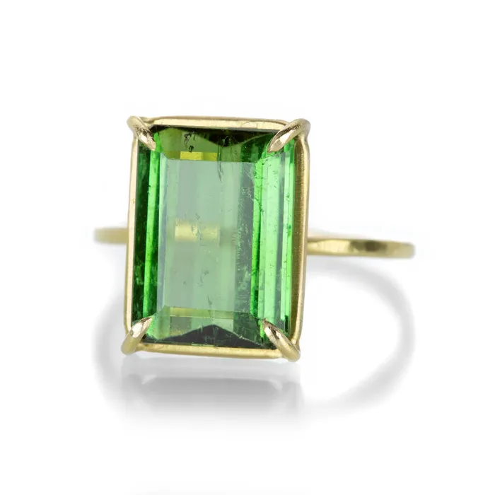 Rosanne Pugliese Rings Emerald Cut Green Tourmaline Ring