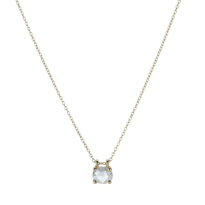 Rose Cut Diamond Solitaire Necklace Nicole Landaw Necklaces