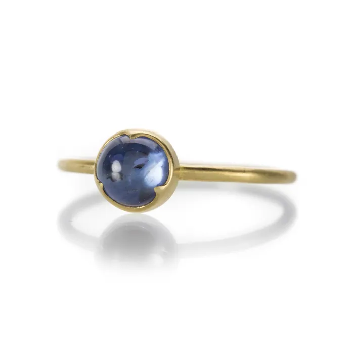 Round Clear Sapphire Cabochon Ring Gabriella Kiss Rings