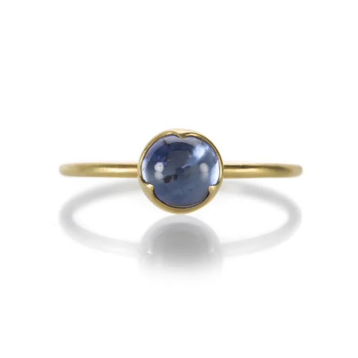 Round Clear Sapphire Cabochon Ring Gabriella Kiss Rings