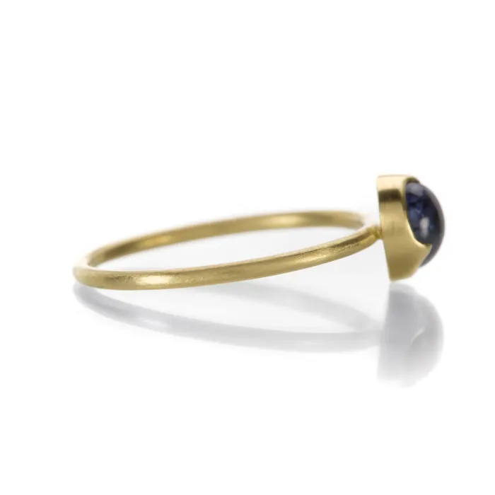 Round Clear Sapphire Cabochon Ring Gabriella Kiss Rings