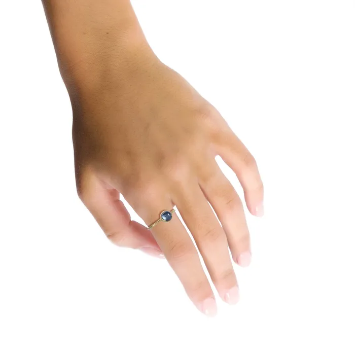 Round Clear Sapphire Cabochon Ring Gabriella Kiss Rings