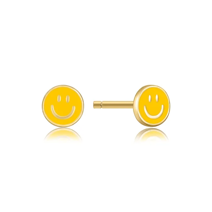 Spirito Rosa Happy Kids II Mandarine Single Earring Yellow Enamel 14K Gold Plated 925 Silver Earrings Spirito Rosa Happy Kids II Mandarine Single Earring Yellow Enamel 14K Gold Plated 925 Silver Earrings