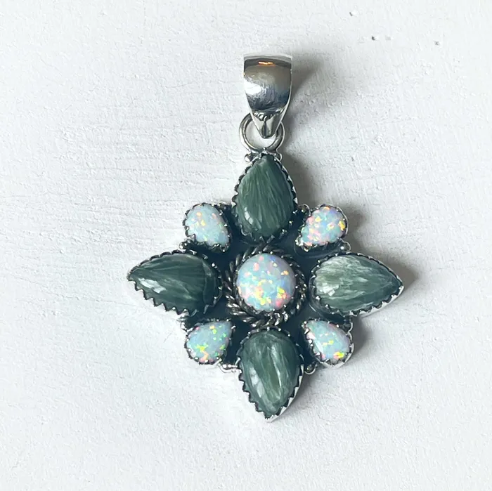 Sterling Silver SeraphiniteWhite Opal Mini Cluster Pendant Sophiareneboutiquecom Rings Sterling Silver SeraphiniteWhite Opal Mini Cluster Pendant Sophiareneboutiquecom Rings