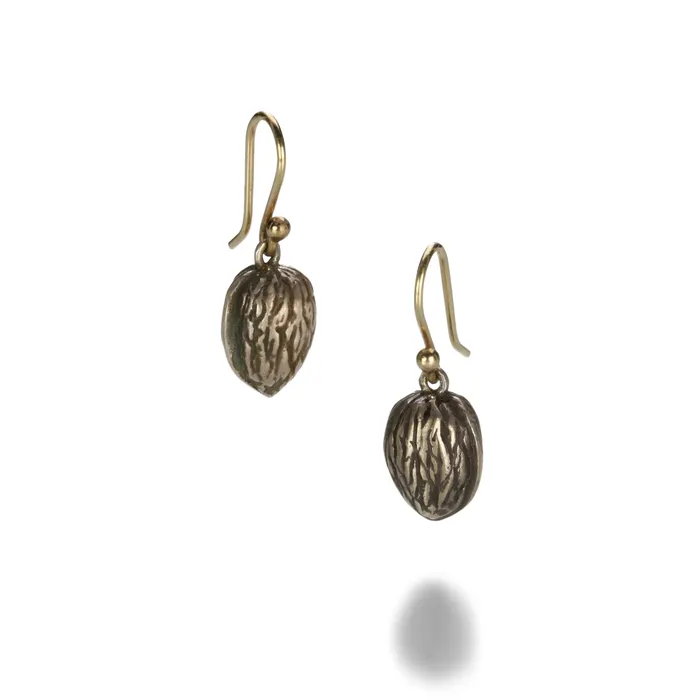 Sterling Silver Tiny Walnut Earrings Gabriella Kiss Earrings