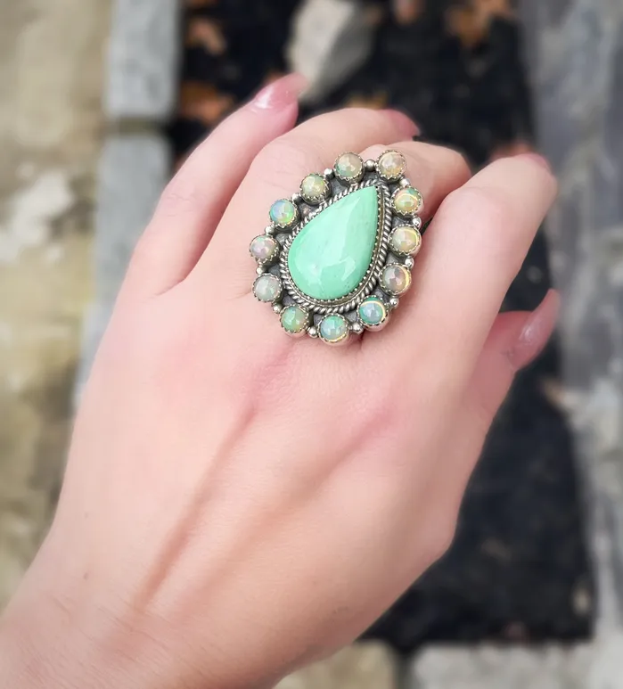 Sterling Silver VaraciteEthiopian Opal Mini Cluster Rings Sophiareneboutiquecom Rings Sterling Silver VaraciteEthiopian Opal Mini Cluster Rings Sophiareneboutiquecom Rings