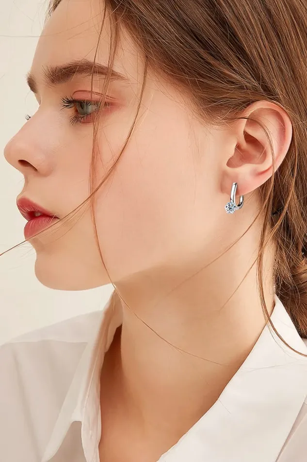 Trendsi 2 Carat Moissanite 925 Sterling Silver Earrings Earrings