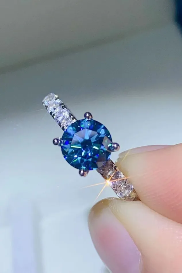 Trendsi Rings Future Style 1 Carat Moissanite Side Stone Ring