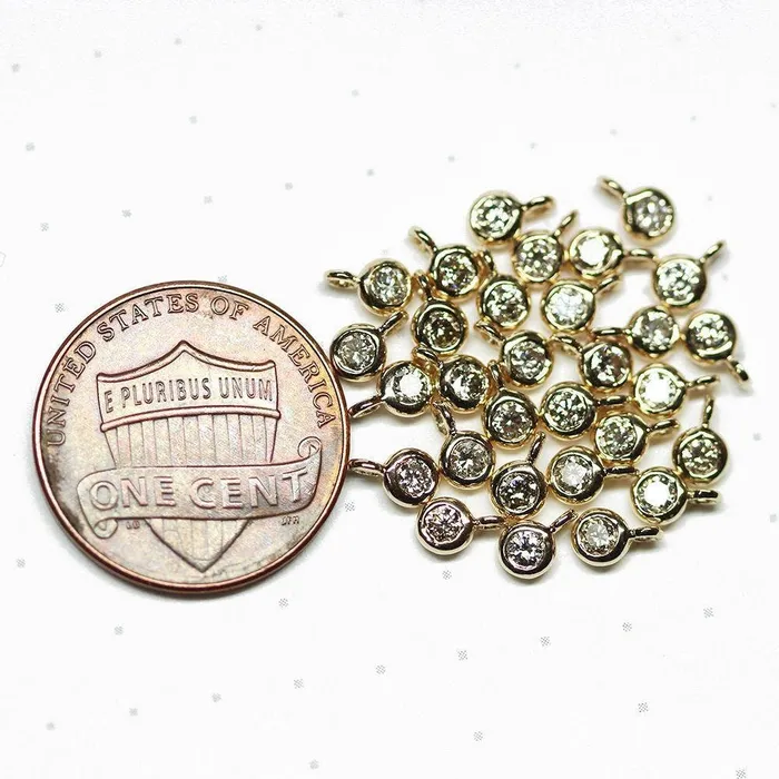 Zircon Charm Gold Vermeil Charm Sterling Silver Finding Charm Pendant Bezel Jewelry Finding Diamond Connector Zircon Supoplies Jalvi Co Charm Necklaces