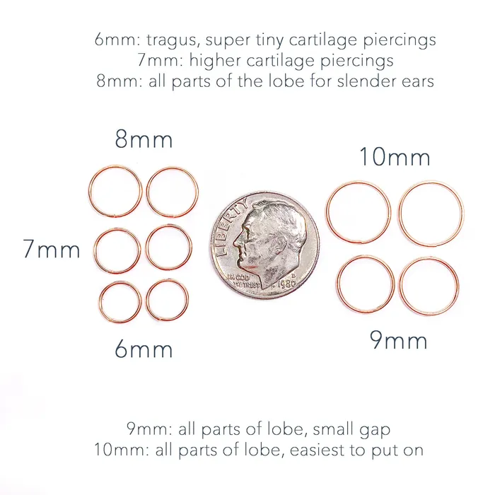 14K Rose Gold Hoop Earrings Continuous Hoops By Hand Earrings