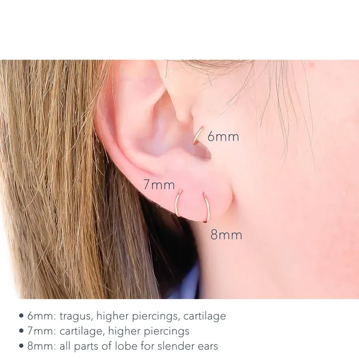 14K Rose Gold Hoop Earrings Continuous Hoops By Hand Earrings