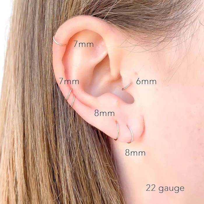 14K Rose Gold Hoop Earrings Continuous Hoops By Hand Earrings