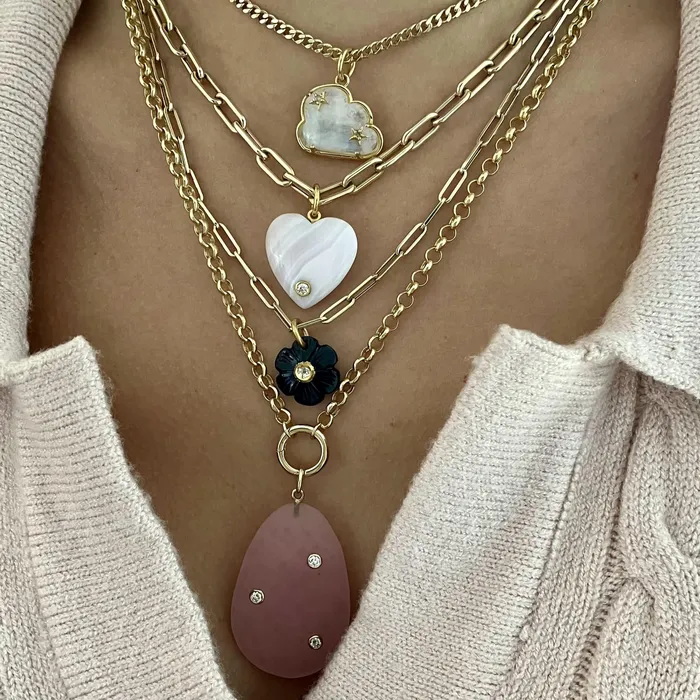 Alev Collection Charm Necklaces Cloud Stone Charm