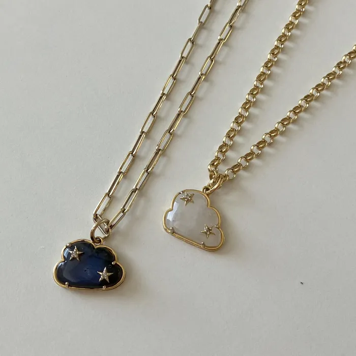 Alev Collection Charm Necklaces Cloud Stone Charm
