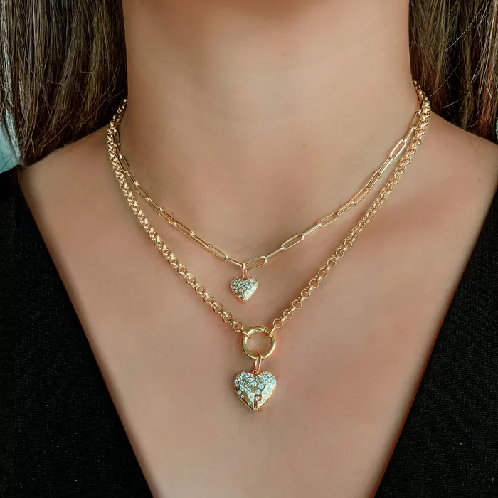 Alev Jewelry Charm Necklaces Small Dripping Scattered Heart Charm