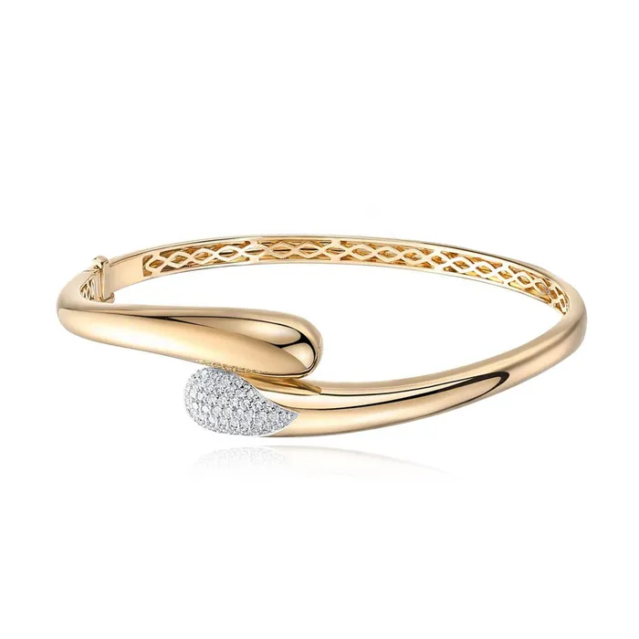 Alev Jewelry Earrings Pave Tip Drop Gold Bangle