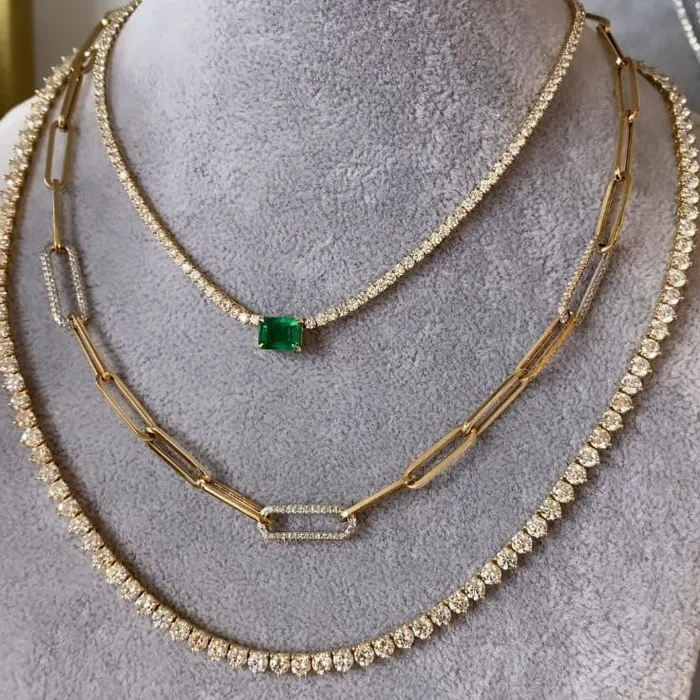 Alev Jewelry Solitaire Gemstone Tennis Necklace Necklaces