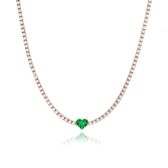 Alev Jewelry Solitaire Gemstone Tennis Necklace Necklaces