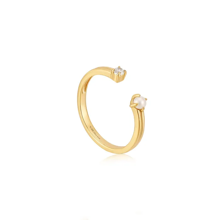 Ania Haie Rings Pearl Power Pearl Sparkle Adjustable Ring