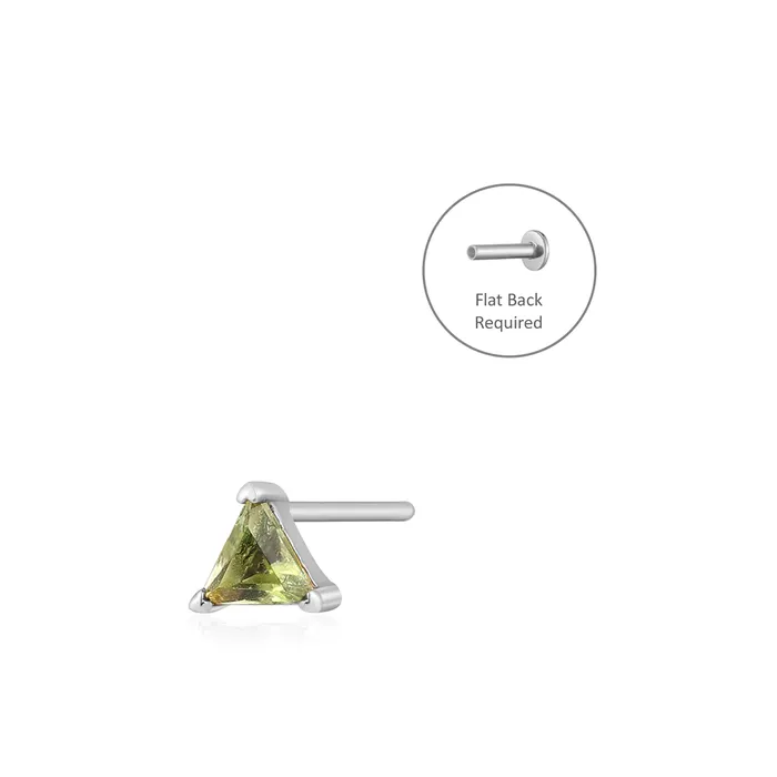 Aurelie Gi TRIXY Trillioncut Peridot Threadless Flatback Earring Earrings Aurelie Gi TRIXY Trillioncut Peridot Threadless Flatback Earring Earrings