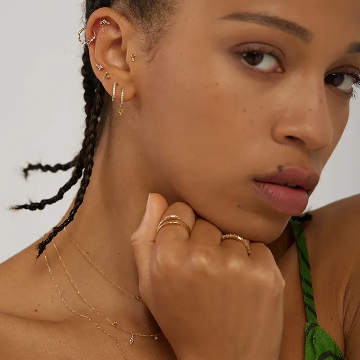 Aurelie Gi TRIXY Trillioncut Peridot Threadless Flatback Earring Earrings Aurelie Gi TRIXY Trillioncut Peridot Threadless Flatback Earring Earrings