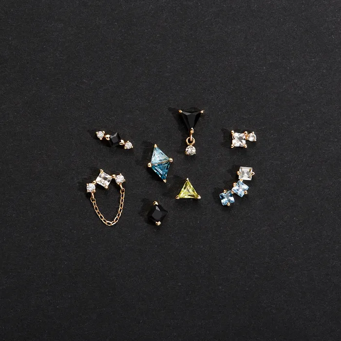 Aurelie Gi TRIXY Trillioncut Peridot Threadless Flatback Earring Earrings Aurelie Gi TRIXY Trillioncut Peridot Threadless Flatback Earring Earrings