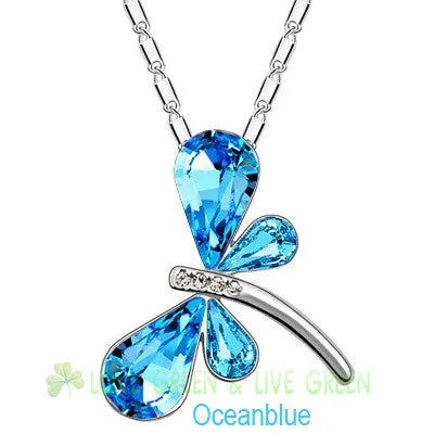 Austrian Crystal dragonfly butterfly Pendant Necklace for Women sparklingselections Necklaces