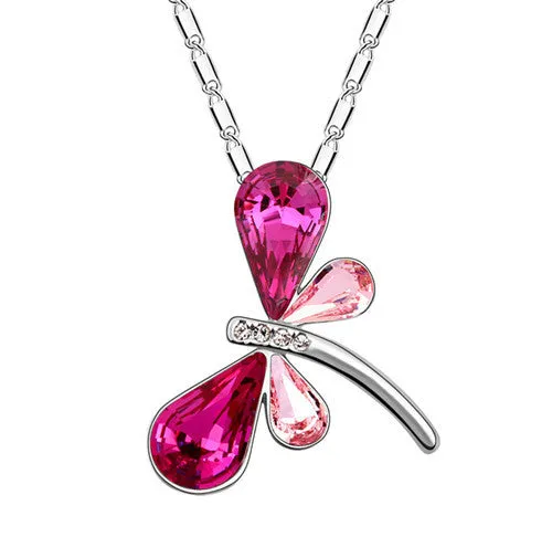 Austrian Crystal dragonfly butterfly Pendant Necklace for Women sparklingselections Necklaces