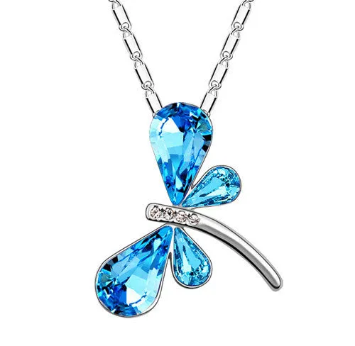 Austrian Crystal dragonfly butterfly Pendant Necklace for Women sparklingselections Necklaces
