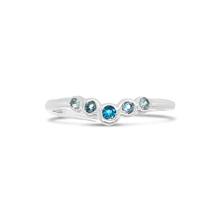 Blue Glimmer Halo band in 14k gold or sterling silver Emily Amey Jewelry Rings Blue Glimmer Halo band in 14k gold or sterling silver Emily Amey Jewelry Rings
