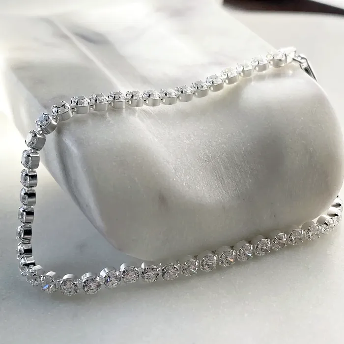 Bracelets Elisa Ilana Sterling Silver CZ Tennis Bracelet