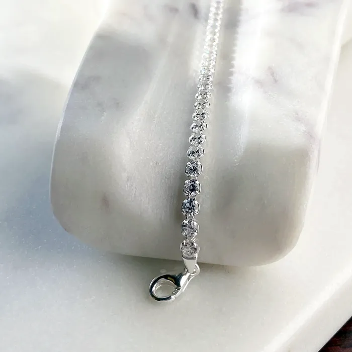 Bracelets Elisa Ilana Sterling Silver CZ Tennis Bracelet