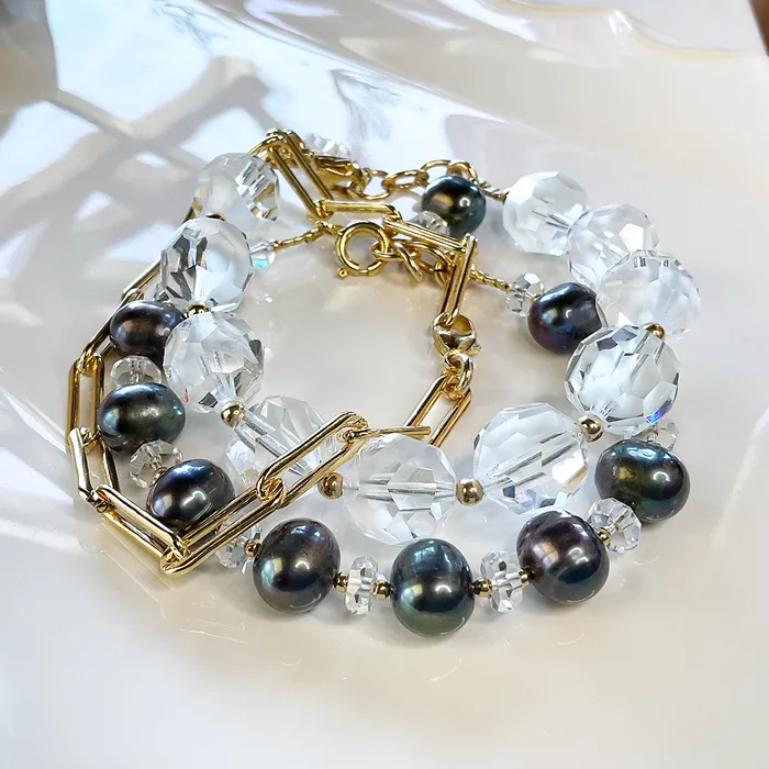 Bracelets Pearl Vintage Swarovski Crystal Bracelet Elisa Ilana