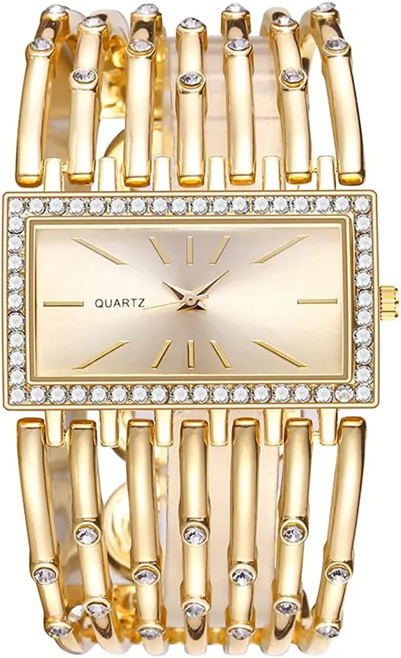Bracelets sparklingselections Women Gold Rhinestone Analog Luxury Round Full Bracelet Quartz Wrist Watch Bracelets sparklingselections Women Gold Rhinestone Analog Luxury Round Full Bracelet Quartz Wrist Watch