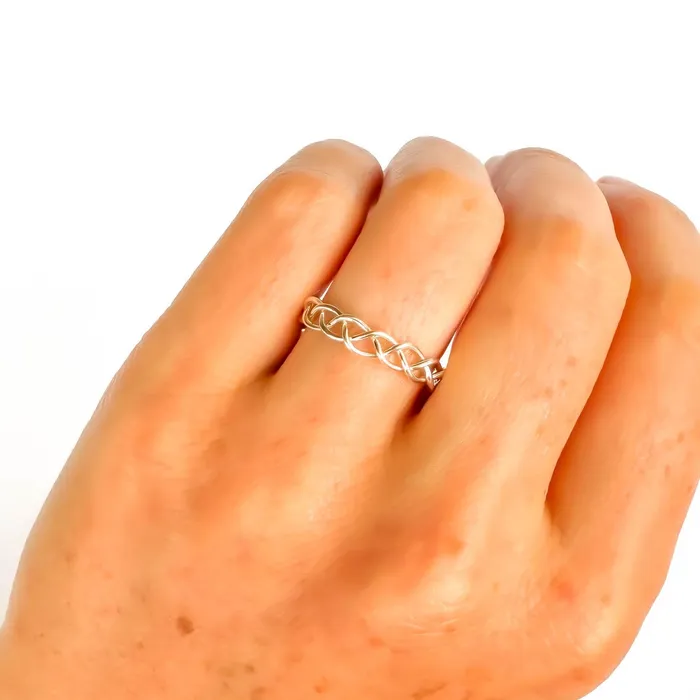 Braided Ring 925 Sterling Silver Hoops By Hand Rings