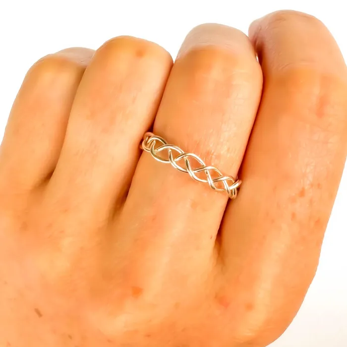 Braided Ring 925 Sterling Silver Hoops By Hand Rings