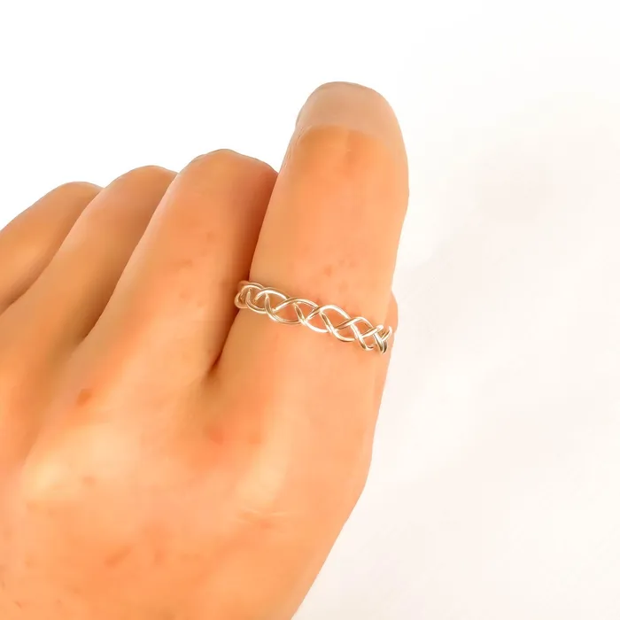 Braided Ring 925 Sterling Silver Hoops By Hand Rings