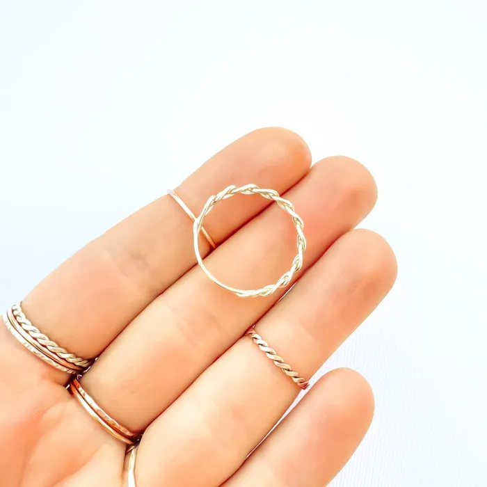 Braided Ring 925 Sterling Silver Hoops By Hand Rings