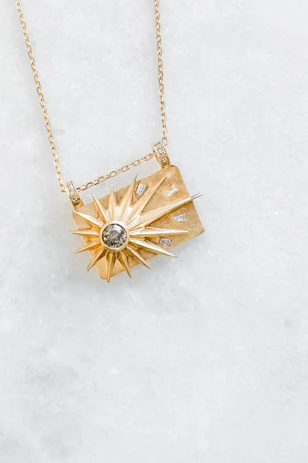 CELINE DAOUST Necklaces Full Sun Diamonds Plate Necklace