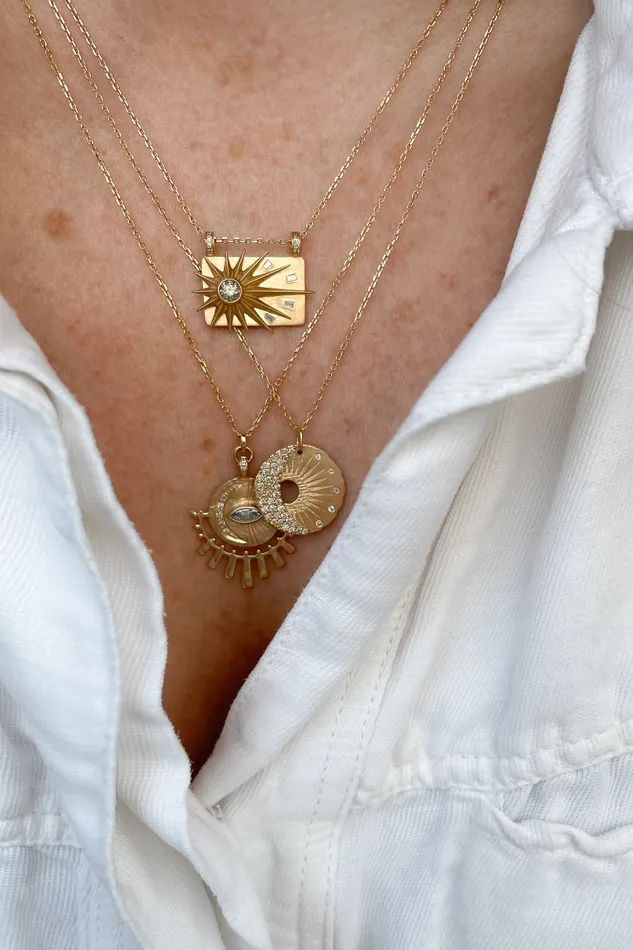 CELINE DAOUST Necklaces Full Sun Diamonds Plate Necklace