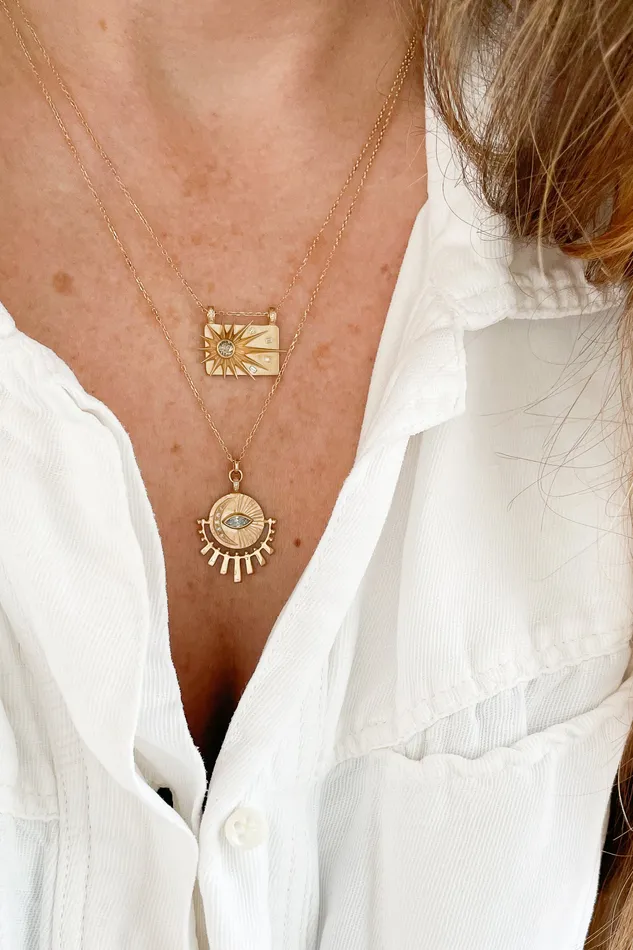 CELINE DAOUST Necklaces Full Sun Diamonds Plate Necklace