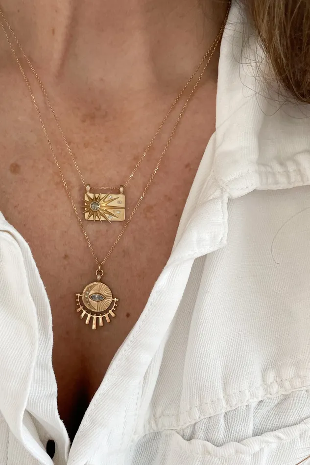 CELINE DAOUST Necklaces Full Sun Diamonds Plate Necklace