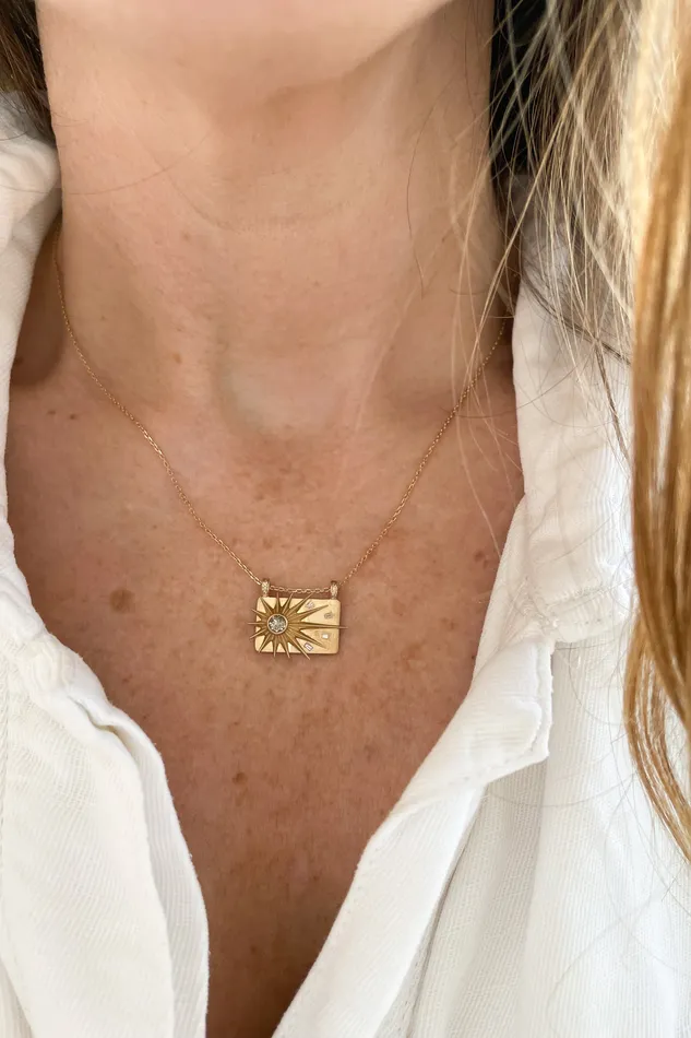 CELINE DAOUST Necklaces Full Sun Diamonds Plate Necklace