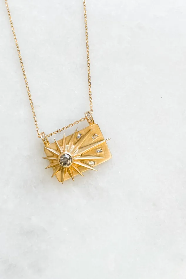 CELINE DAOUST Necklaces Full Sun Diamonds Plate Necklace