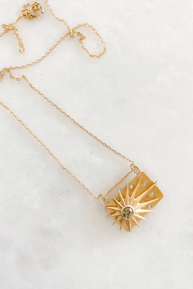 CELINE DAOUST Necklaces Full Sun Diamonds Plate Necklace