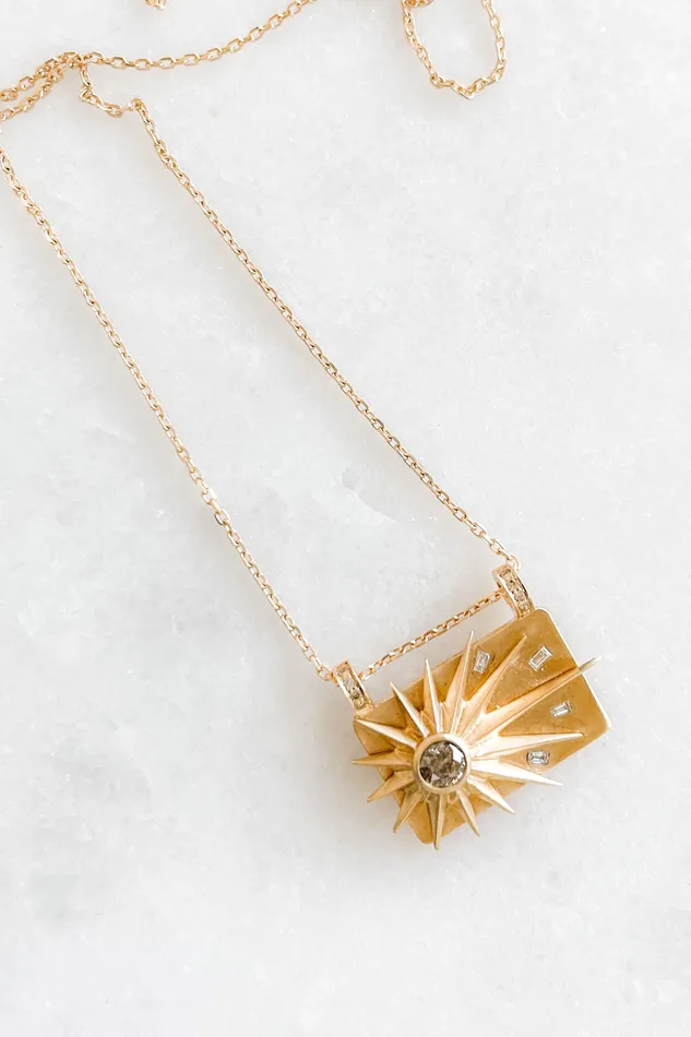 CELINE DAOUST Necklaces Full Sun Diamonds Plate Necklace