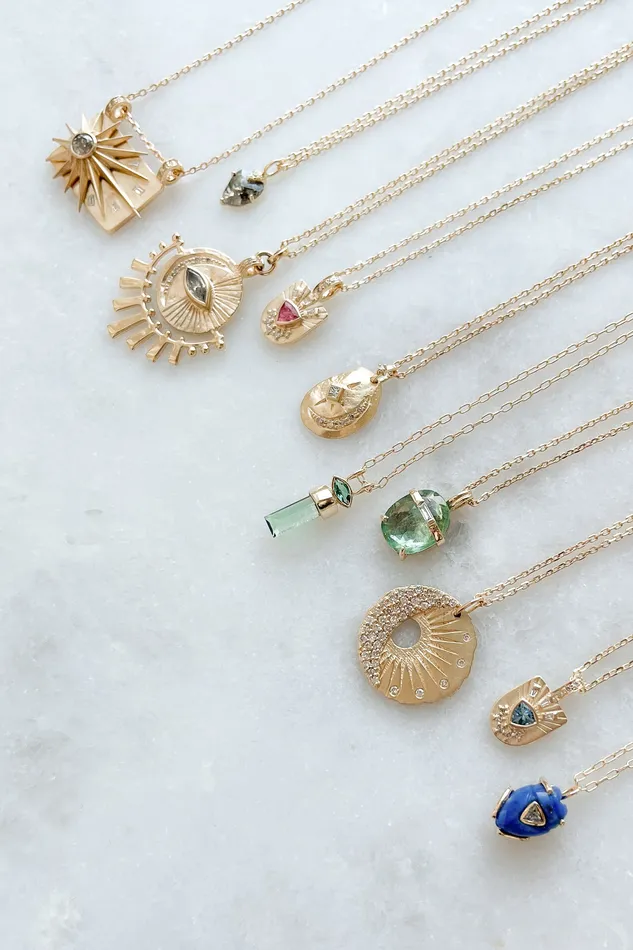 CELINE DAOUST Necklaces Full Sun Diamonds Plate Necklace