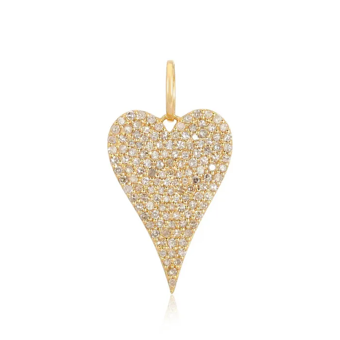 Charm Necklaces Alev Collection Jumbo Pave Heart Charm