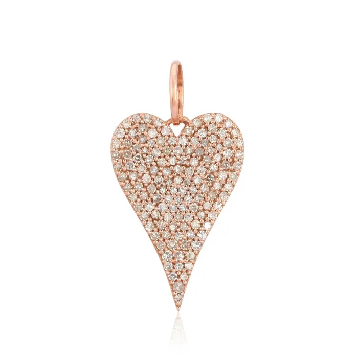 Charm Necklaces Alev Collection Jumbo Pave Heart Charm